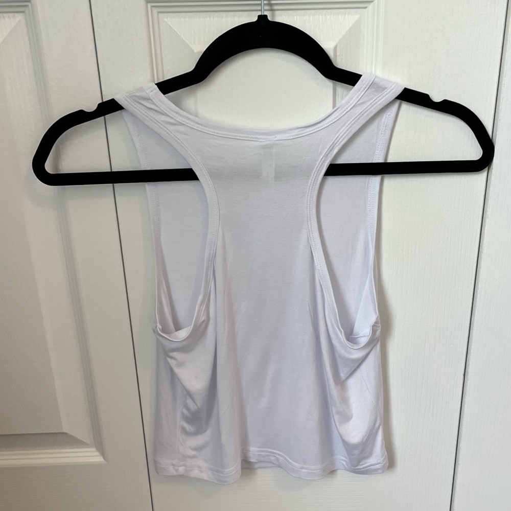 White Racerback Crop Top - Picture 5 of 6